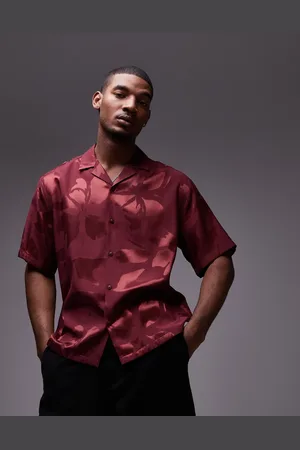 Topman Short sleeve relaxed floral shirt in -Red