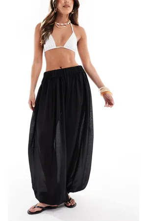 Pieces® High waist hareem style beach pants In