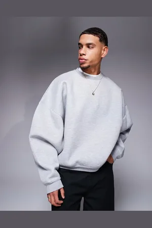 ASOS Extreme oversized heavyweight scuba sweatshirt in grey marl