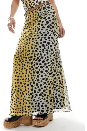 JJXX Mesh maxi skirt in dalmatian print (part of a set)-Multi