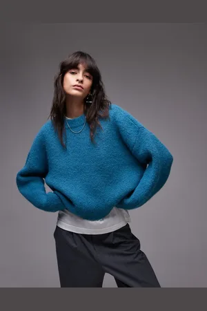 Topshop Knitted fluffy relaxed ultimate jumper in -Multi