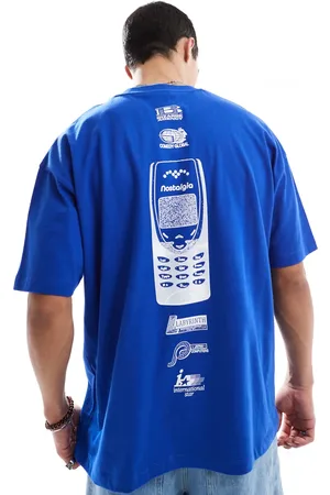 ASOS Oversized t-shirt with street graphic in blue