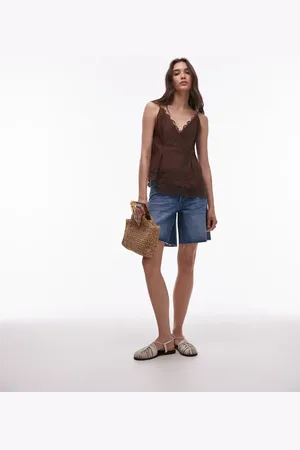 Topshop Denim loose fit jorts in