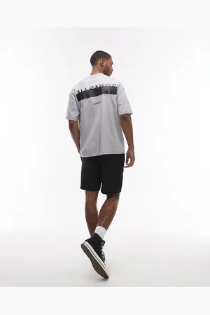 AllSaints Redact oversized embroidered logo t-shirt in -Black