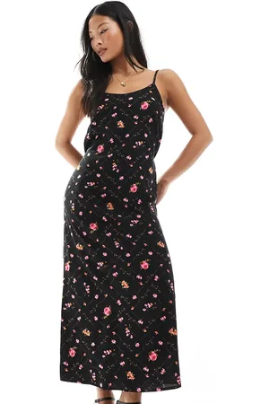 Miss Selfridge Strappy scoop neck maxi slip dress in