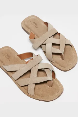 ASOS Strappy sandals in suede-Neutral