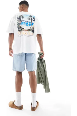 ASOS Oversized t-shirt with scenic graphic in white