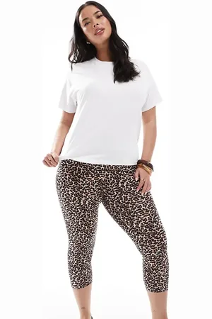 ONLY Short leggings in animal print-Brown