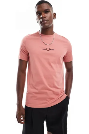 Fred Perry Embroidered logo t-shirt in pink