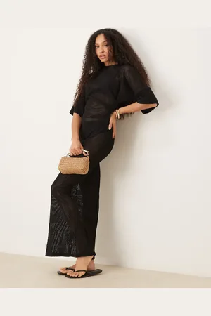 ASOS Crochet t-shirt tuck midi dress in -No colour
