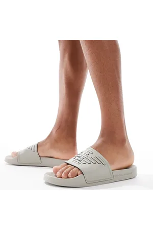 Emporio Armani Bodywear logo slides in beige-Neutral