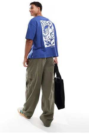 ASOS Boxy oversized t-shirt with celestial graphic in blue
