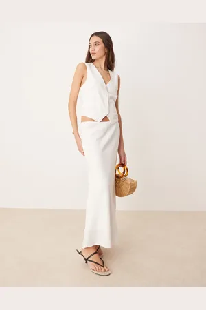 Abercrombie & Fitch Bias cut linen maxi skirt in