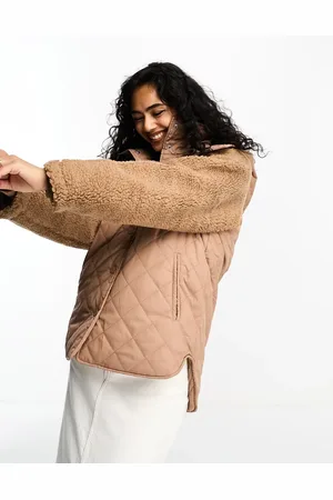 In wear InWear Citoria padded and borg hooded jacket in -Neutral