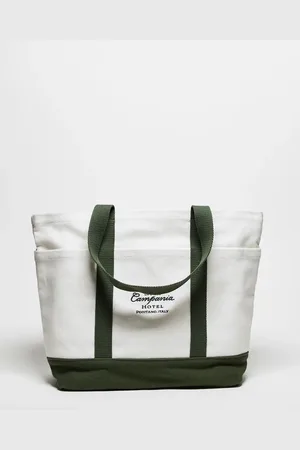 Abercrombie & Fitch Motif detail tote bag with contrast straps in -Neutral