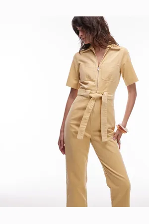& OTHER STORIES Belted jumpsuit in buttermilk