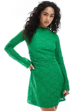 JJXX Lace mini dress in green