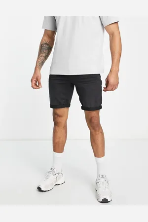 Only & Sons Jog denim shorts in washed black