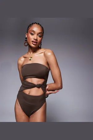 ASOS Tall Nina knot swimsuit in -Multi
