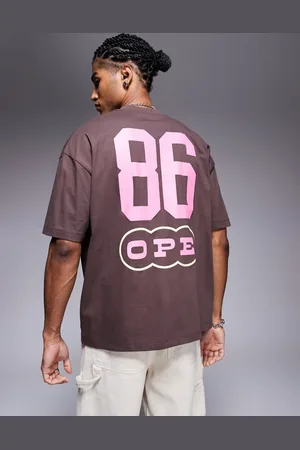 ASOS Oversized t-shirt with sports graphic in brown