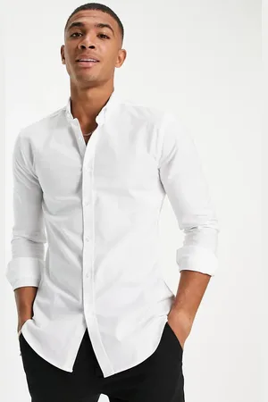 New Look Smart long sleeve muscle fit oxford shirt in