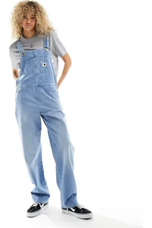 Carhartt Carhartt straight leg denim dungarees in light wash-Neutral