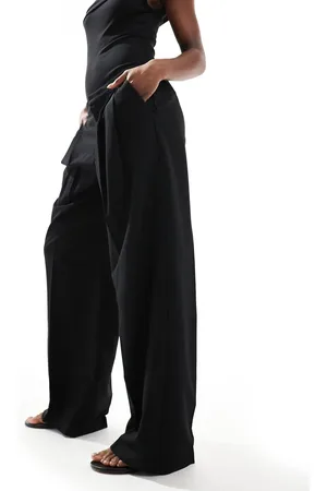Pull&Bear Pleated wide leg tailored pants in (part of a set)