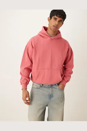 Abercrombie & Fitch Essential hoodie in acid wash -Red