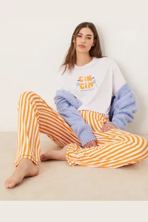 Urban Threads Pants with orange stripe print (part of a set)