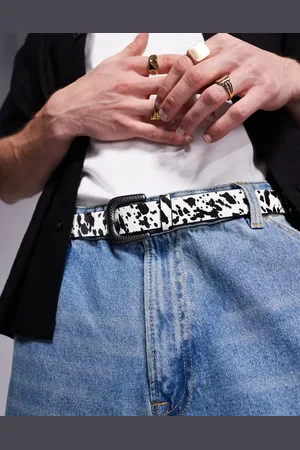 ASOS Cow print western belt in faux pony leather