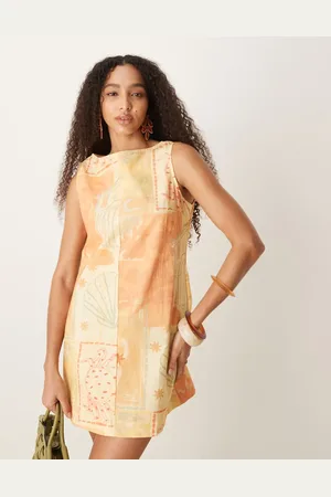 ASOS Slash neck mini shift dress in -Multi