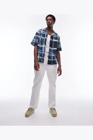 Topman Short sleeve relaxed sheer check shirt in