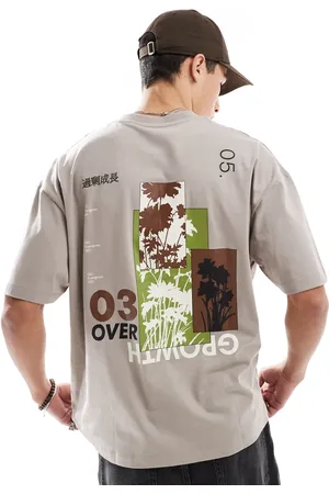 ASOS Oversized t-shirt with floral graphic in brown