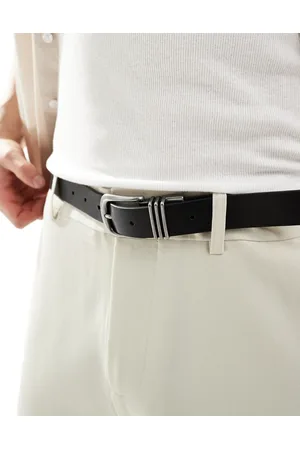 ASOS Triple metal keeper belt in pebble faux leather