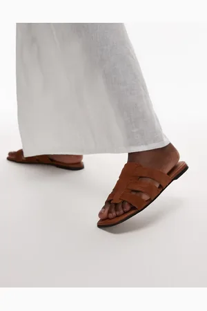 ARKET Pure suede crossed strap flat slider sandals in