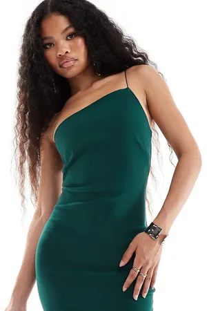 Vesper Bengaline one shoulder bodycon midaxi dress in