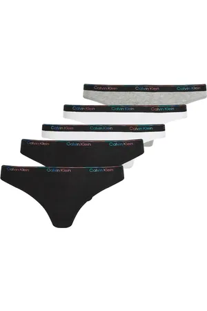 Calvin Klein Modern Logo 5 pack bikini briefs in black/white/grey-Multi