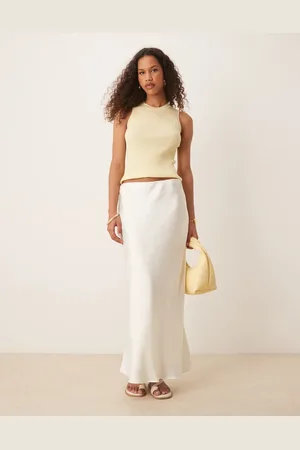 Abercrombie & Fitch Mid rise bias cut maxi skirt in