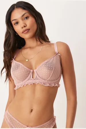 ASOS Fuller Bust Jessie spot embroidery frill underwired bra in -No colour