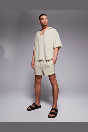 ASOS Linen blend shorts in short length in brown