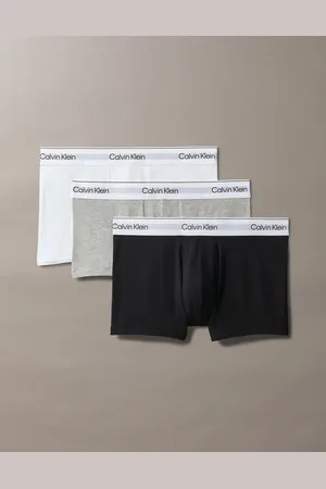 Calvin Klein Icon Cotton Stretch 3 pack low rise trunks in white grey black