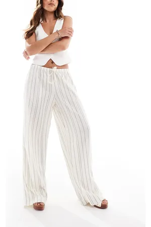 New Look Stripe wide leg pants in blue