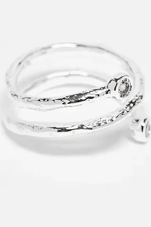 Orelia Motel crystal wrap ring in sterling