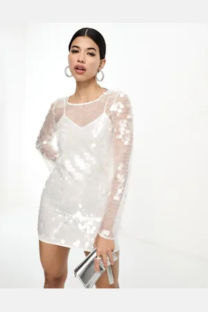 Collective The Label Sheer disc sequin mini dress in