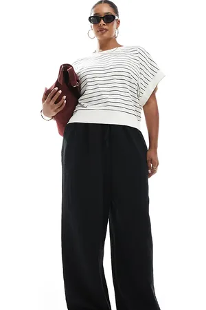 New Look New Look Curve double cloth wide leg pants in