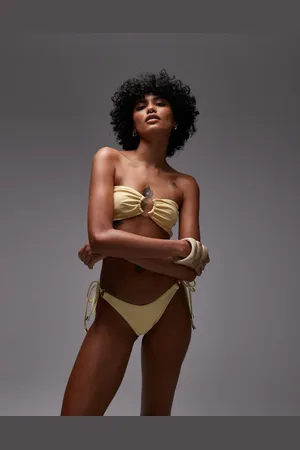 Topshop Thailand thong bikini bottoms in -White