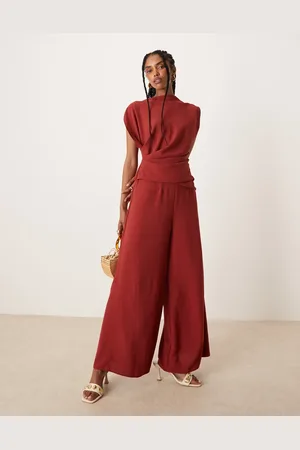 ASOS Gathered waist sleeveless jumpsuit in