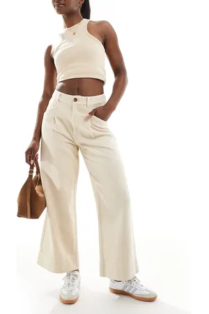 ASOS Laundered cropped wide leg pants in -Multi