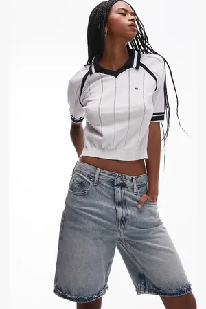 Tommy Hilfiger Mia relaxed bermuda shorts in bleached wash-Blue