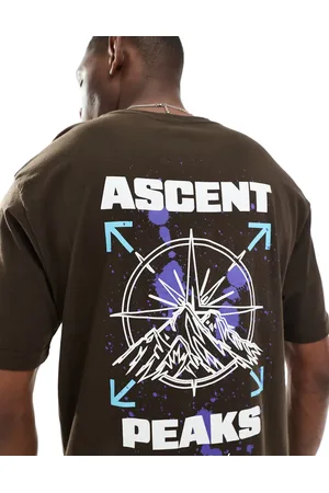 Only & Sons Relaxed fit t-shirt with ascent peaks print in brown